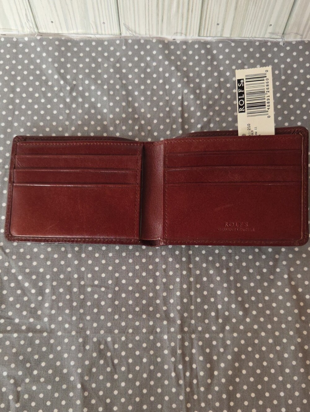 Rolfs Men’s Bifold Card Wallet - Dark Brown Leather